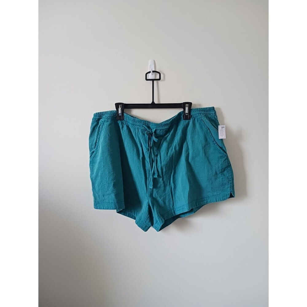 Time and Tru Pull On Shorts Elastic‎ Waist Pockets Teal Green 3XL